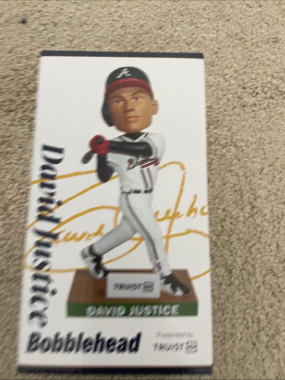 Atlanta Braves White & Red Bobblehead Figurine David Justice